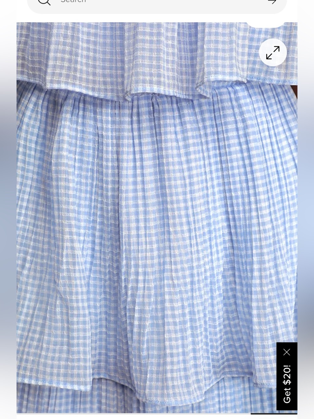 Lulu's Light Blue Gingham Tiered Off-Shoulder Midi Dress S - Picture 2 of 11